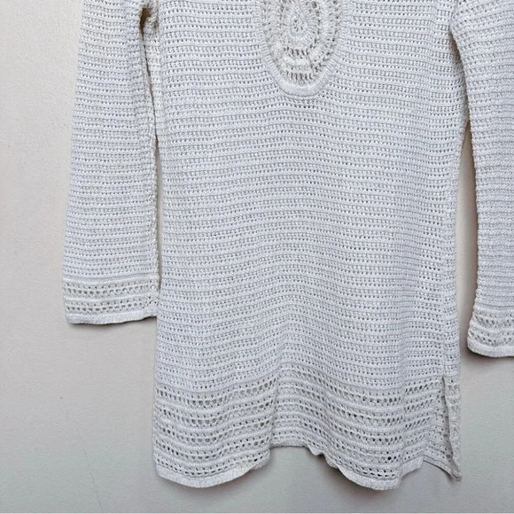 Tommy Bahama Womens Small Sand Dollar Shimmer  Tunic Sweater In Soft Gold - Picture 10 of 16